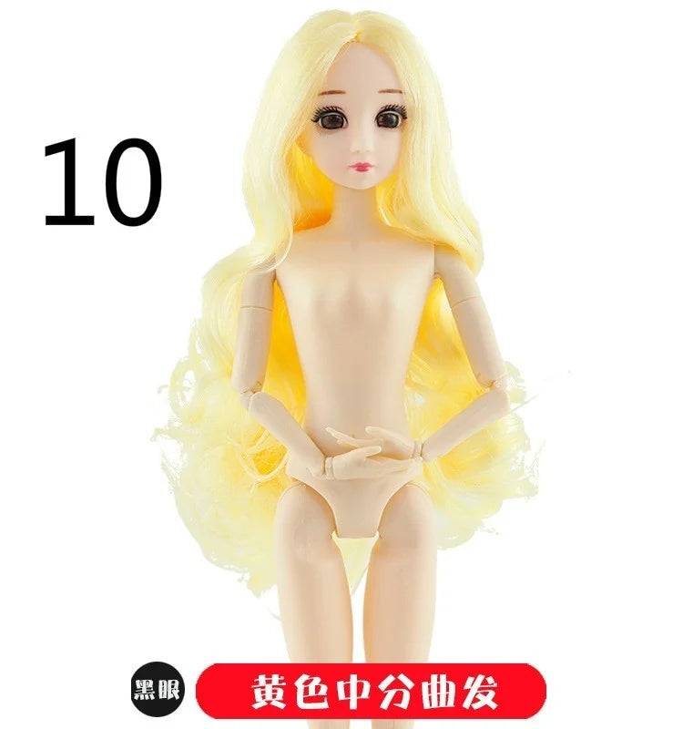 30cm Fashion Princess Babi Doll – 3D Eyes, 20-Joint DIY Plastic Doll for Girls, BJD Model