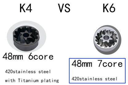 KINGrinder K4/K6 Manual Coffee Grinder — Portable 420 Stainless Steel Mill with 48mm Titanium-Plated Burr