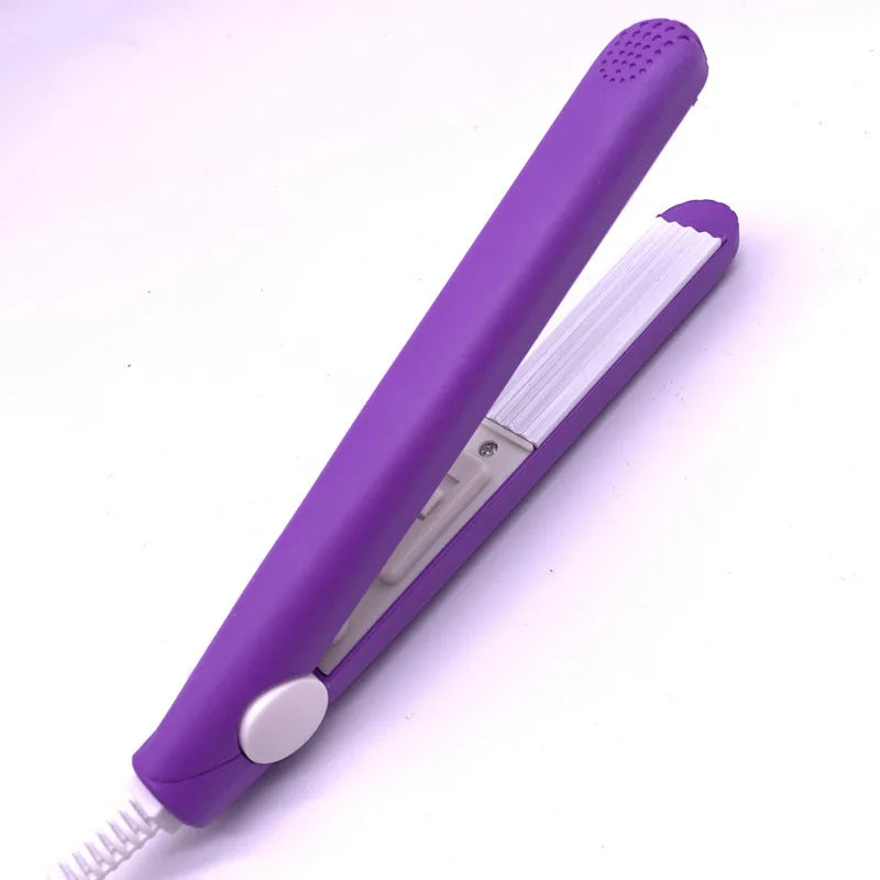 Mini Pink Hair Iron – Electric Curling Iron with Corrugated Plate for Styling and Curls