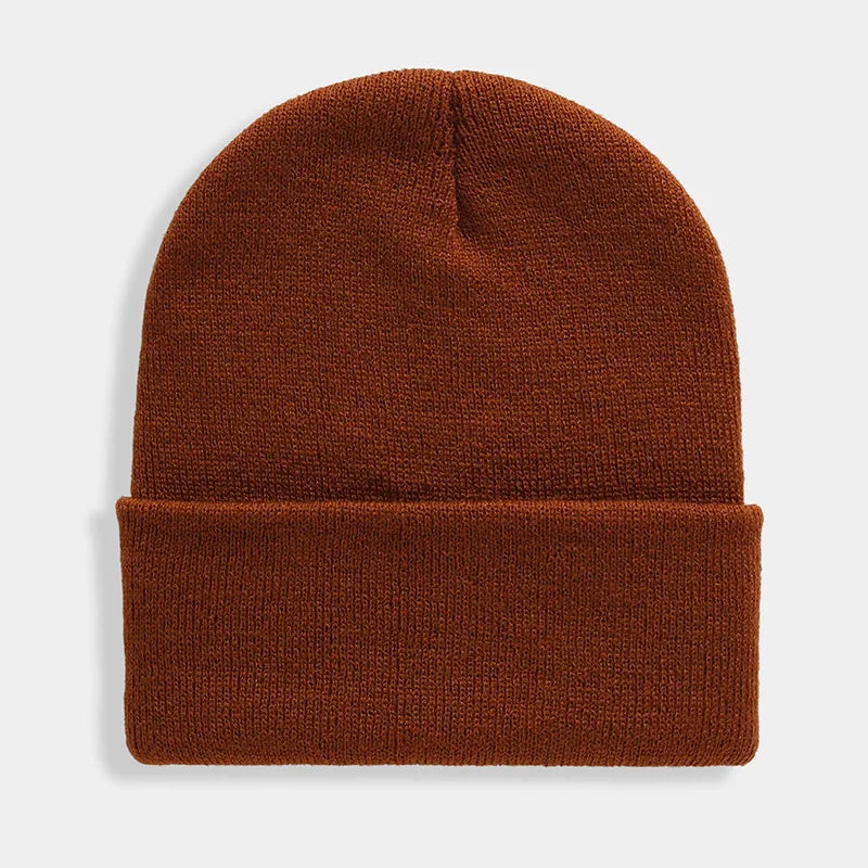 Solid Unisex Beanie – Soft Warm Wool Blend Knitted Cap for Men and Women, Autumn Winter Skullcap, Ski Hat, 24 Colors