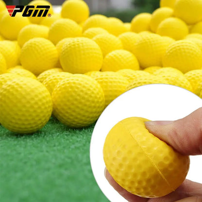 10pcs Yellow PU Foam Golf Balls – Sponge Elastic Indoor & Outdoor Practice Training Balls