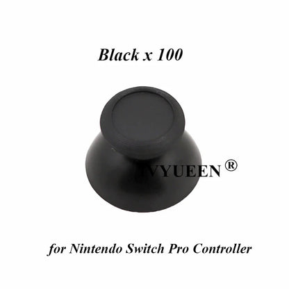 IVYUEEN 100PCS Black Analog Stick Caps – Thumb Grip Covers for PS5, PS4, PS3 & Xbox Controllers