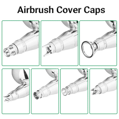 Airbrush Cover Caps – Crown, Tomahawk, Hollow Condensing & Spatter Fan Caps Accessory