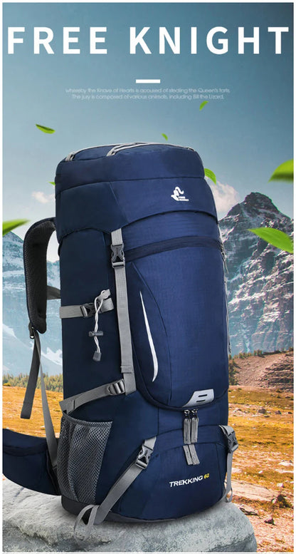 Men’s 60L Large Hiking Backpack — Mountaineering, Camping, Climbing & Outdoor Sport Rucksack XA108Y