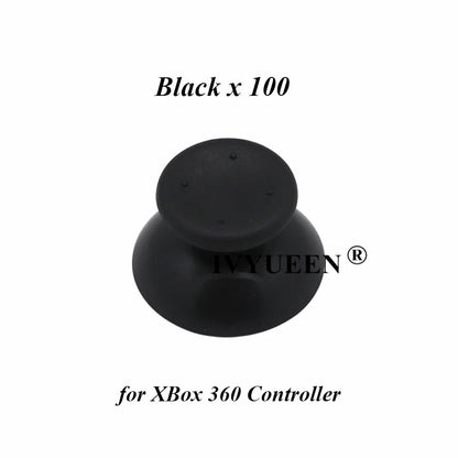 IVYUEEN 100PCS Black Analog Stick Caps – Thumb Grip Covers for PS5, PS4, PS3 & Xbox Controllers