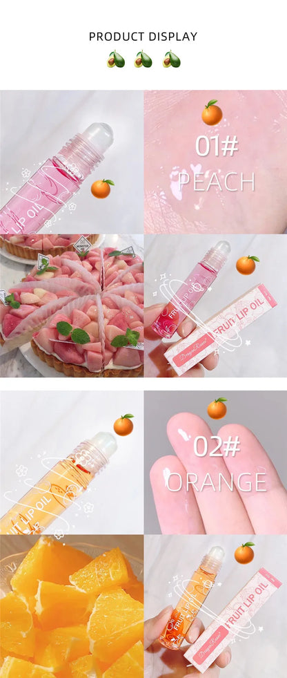 Fruit Lip Gloss Transparent Lip Oil – Moisturizing, Waterproof, Long-Lasting Liquid Lipstick to Reduce Lip Lines