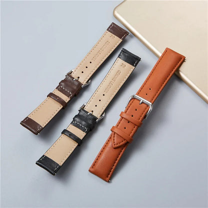 Genuine Leather Watch Bands - Calfskin Replacement Straps for Men & Women, 18mm-24mm