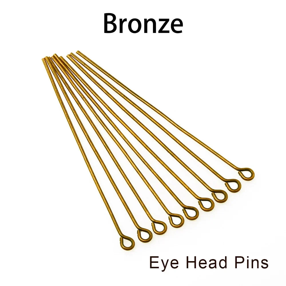Jewelry Eye Pins & Ball Head Pins - 100/200pcs DIY Findings for Earrings Bracelets Pendants 16-60mm Craft Making Supplies