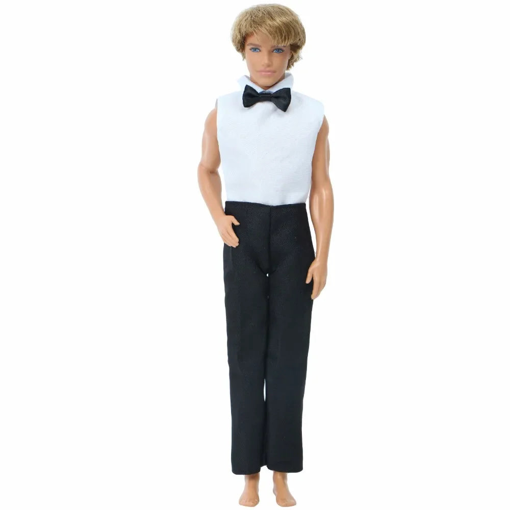1/6 Men’s Doll Suit Set — Coat, Vest & Trousers for 12-Inch (30cm) Doll, Black Business, Tuxedo & Wedding Party Outfit
