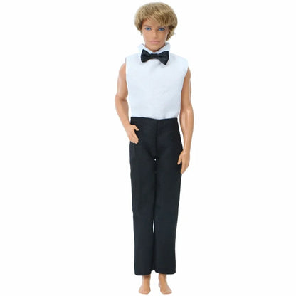 1/6 Men’s Doll Suit Set — Coat, Vest & Trousers for 12-Inch (30cm) Doll, Black Business, Tuxedo & Wedding Party Outfit