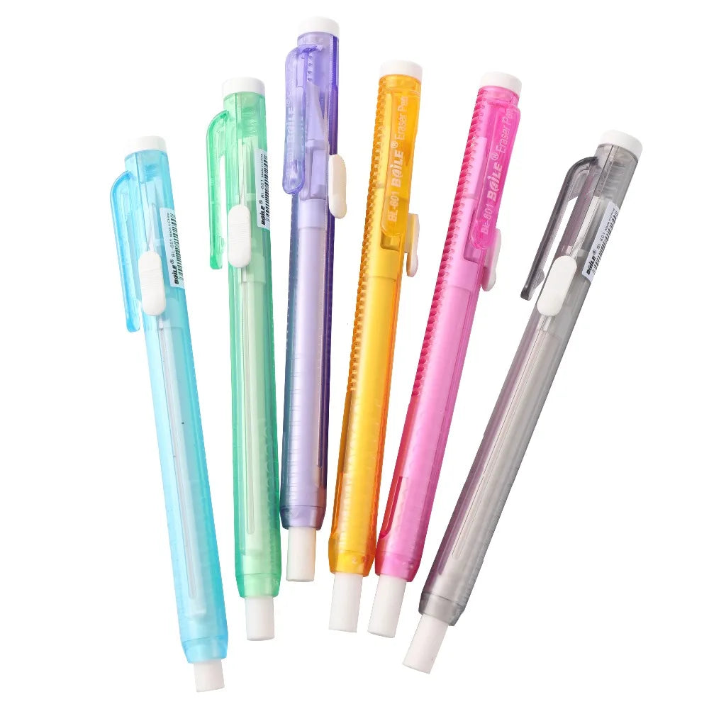 Pen-Shaped Pencil Erasers — Novelty School Stationery for Kids & Office Supplies