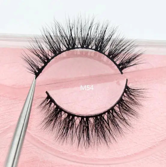 Visofree 3D Mink Eyelashes – Thick Handmade Full Strip Cruelty-Free False Lashes for Makeup M56