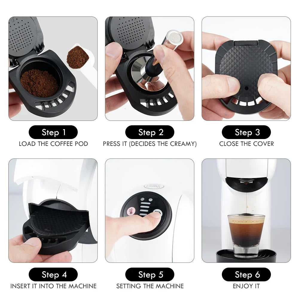Dolce Gusto Reusable Capsule Adapter: Coffee Adapter Compatible with Genio S / Piccolo XS Coffee Machine - Espresso Accessories