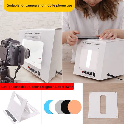 SANOTO Dimmable Photo Studio Light Box – Softbox with Rotating Turntable for Jewelry Photography & 3D Scanning
