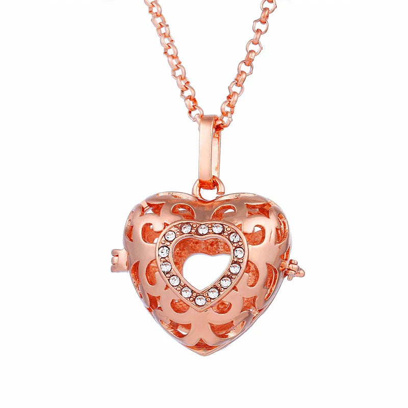 Mexico Music Ball Hollow Zircon Pendant Necklace – Vintage Perfume Aromatherapy Locket for Women