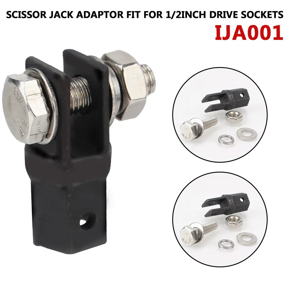 Scissor Jack Adapter for 1/2 Inch Drive Socket - Off-Road 4x4 Car Lift Tool and Wrench, Universal Auto Accessories
