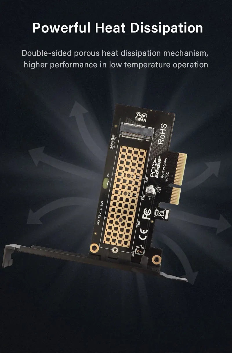 ZoeRax NVME Pro Adapter - M.2 NVME SSD to PCIe 4.0 Adapter Card for PC & Video Card