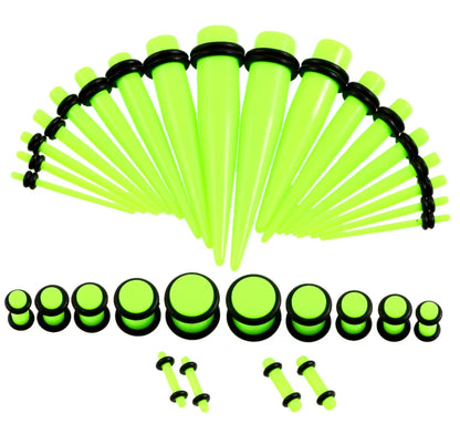 36PCS Acrylic Ear Gauge Taper & Plug Stretching Kit — Mixed Color Flesh Tunnel Expansion Jewelry 14G-00G