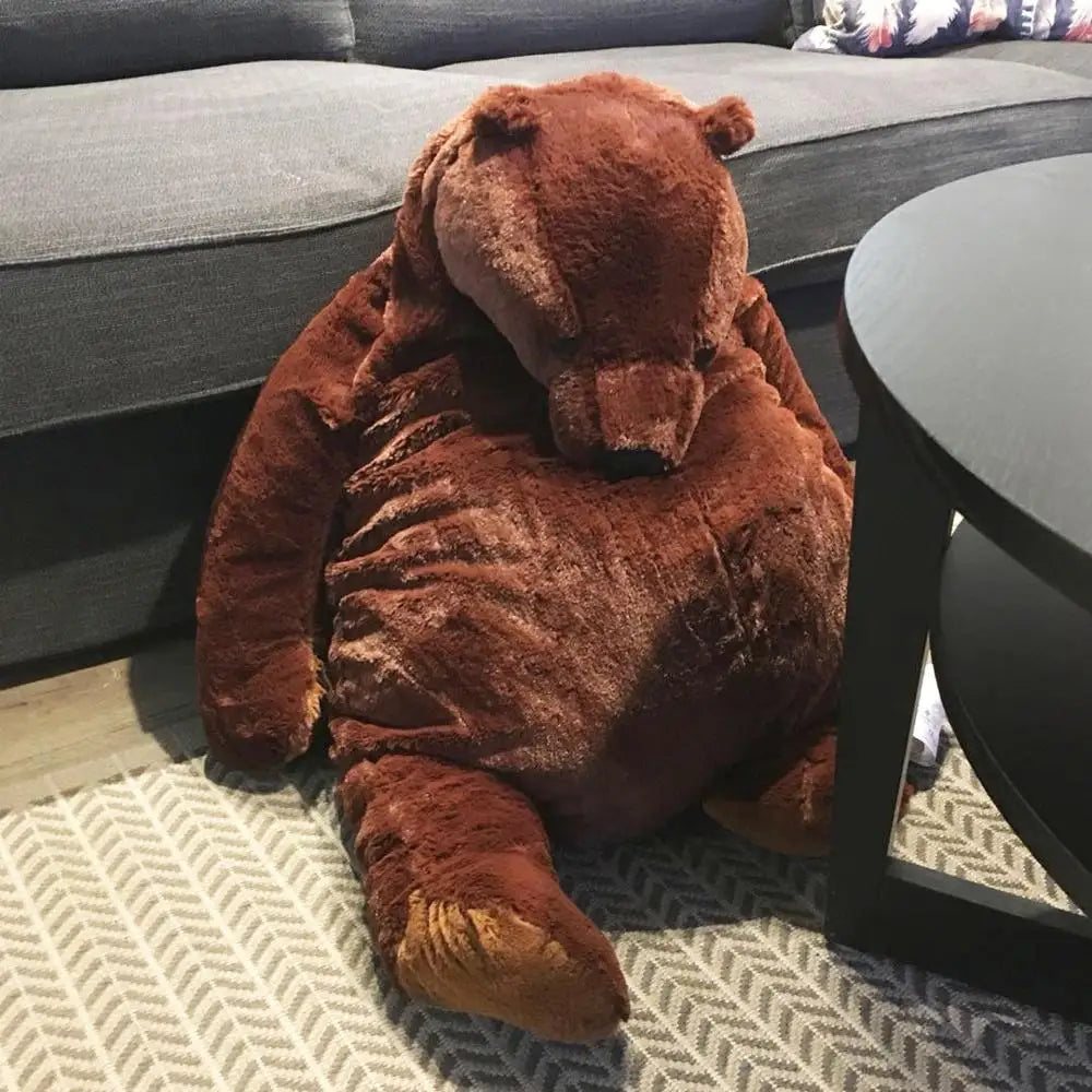 Giant Brown Bear Plush Toy - Soft Stuffed Animal Cushion for Kids & Birthday Gifts