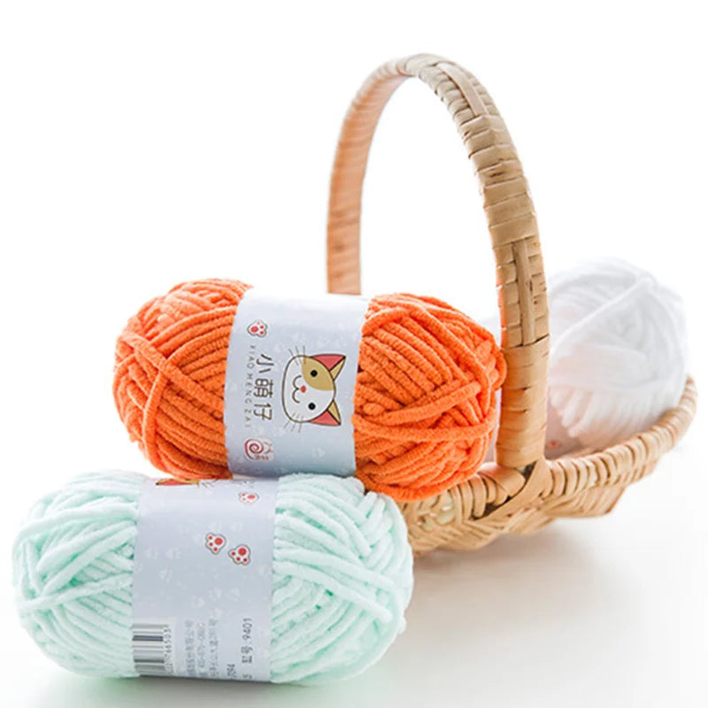 50g/Ball DIY Knitting Yarn – Soft Wool for Baby Scarf, Hat, Chunky Crochet Thread