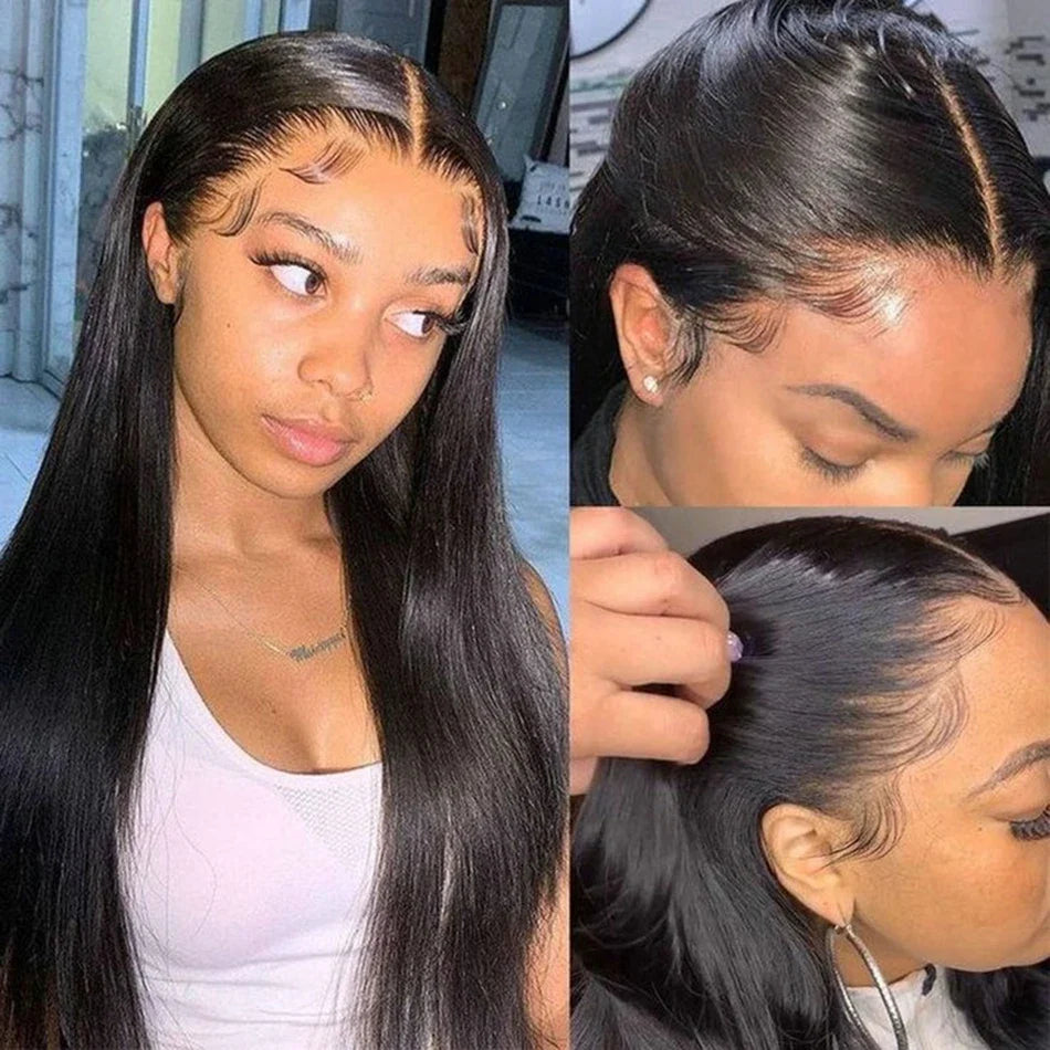 HD Lace Front Human Hair Wig – Straight 13x4 13x6 Transparent Lace Frontal, Pre-Plucked Glueless Wig for Women