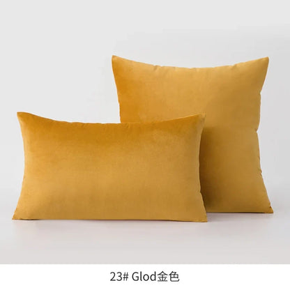 Inyahome Soft Velvet Cushion Cover - Pink Grey Beige Green Decorative Pillowcase For Bedroom Sofa 30x50cm 45x45cm