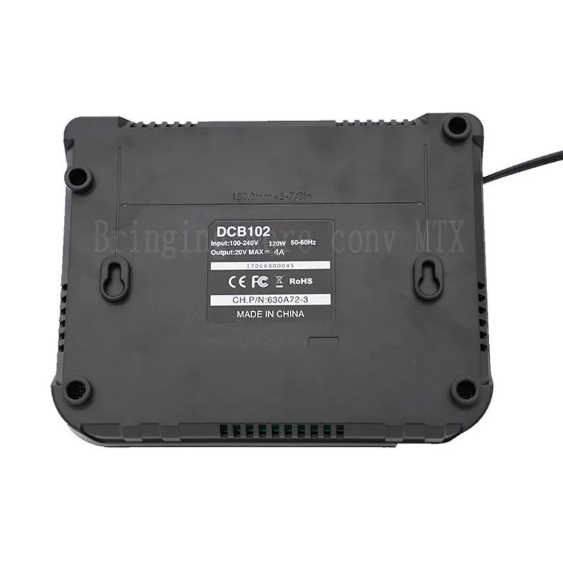 Fast Charging DCB102 Li-ion Battery Charger - For DeWalt 12V, 14.4V, 18V, 20V with USB Port & Dual Charging Position