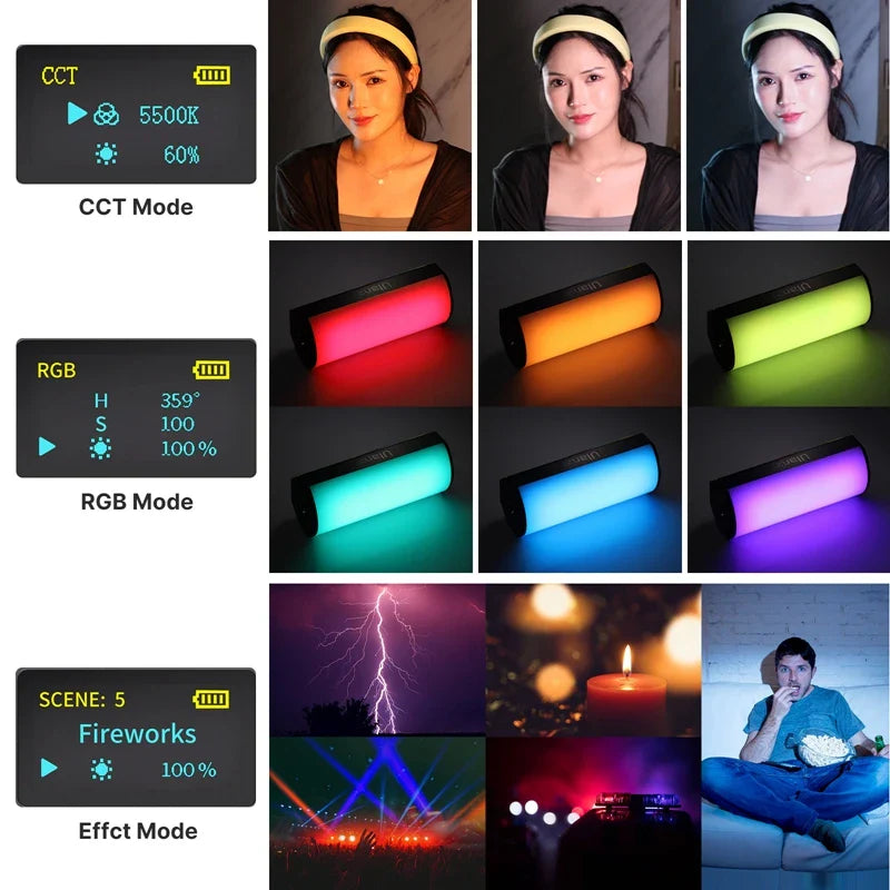 Ulanzi i-Light VL119 RGB LED Light Wand – 2500–9000K Magnetic Tube Light for Photography, Video & Vlog, Handheld Portable Lighting Stick
