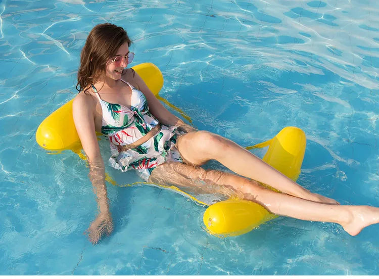 New Inflatable Water Hammock Recliner - Floating Swimming Mattress and Pool Party Lounge Bed