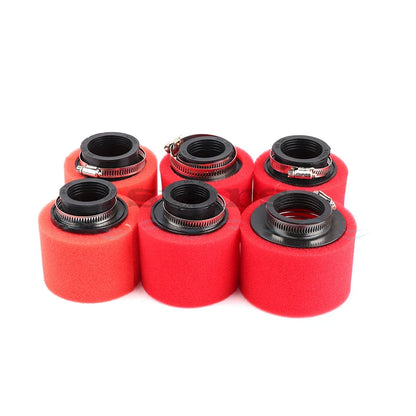35–60mm Foam Air Filter – Red Elbow Neck Sponge Cleaner for Scooter, Dirt Bike, Motorcycle | Kayo BSE Compatible