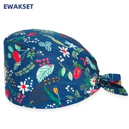 Unisex Soft Scrub Cap – Cartoon Print Surgical Hat for Men and Women, Operating Room Nursing Accessories