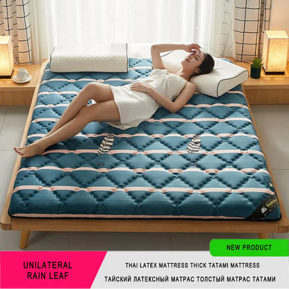 6/10cm Thai Natural Latex Floor Mattress – Foldable Tatami Mat with 95D Filling & Cotton Cover, Slow Rebound Comfort