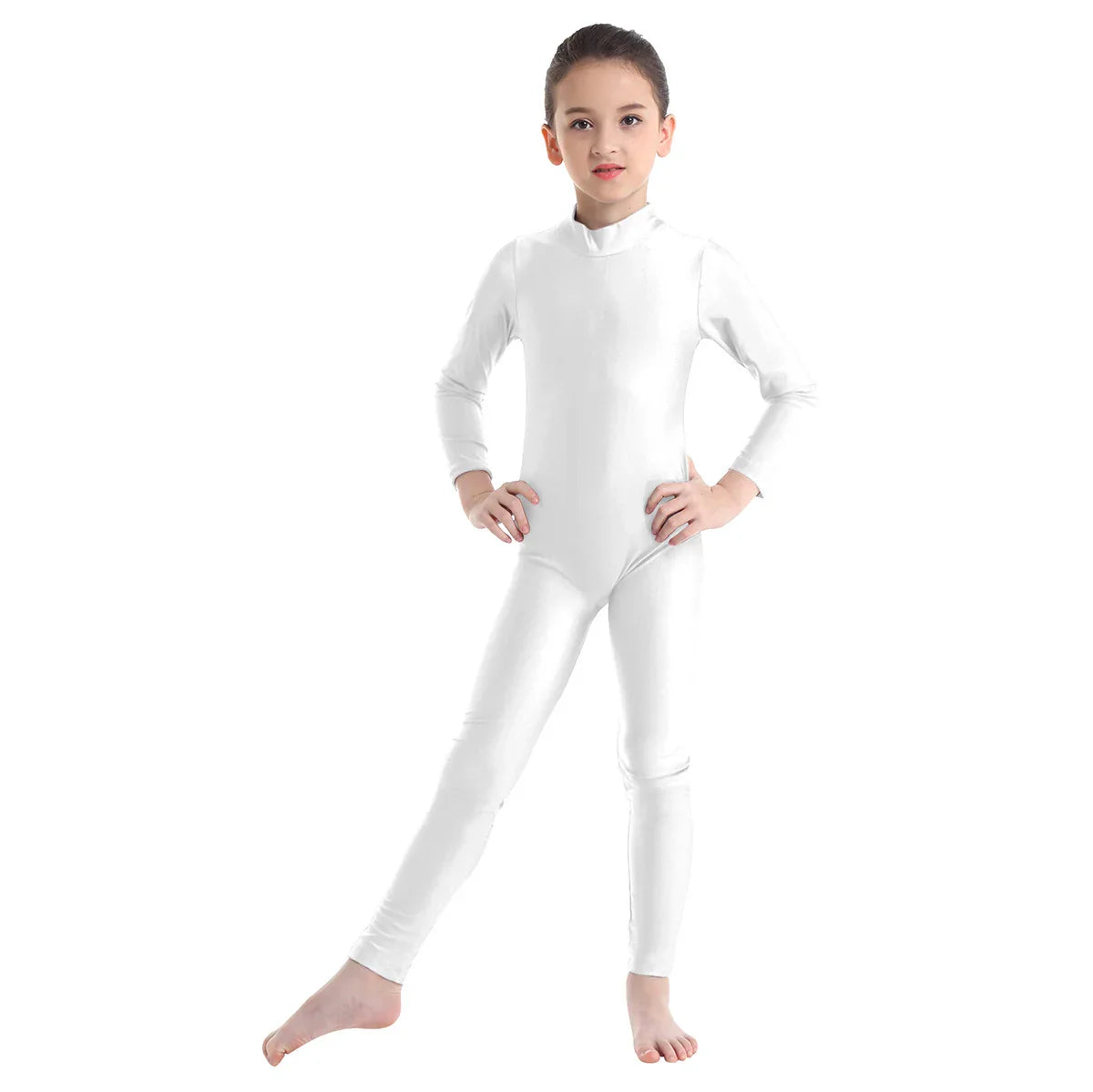 Kids Girls Full Body Gymnastics Bodysuit, Ballet Dance Jersey Leotard, Jumpsuit Sports Unitard, Children Dancewear and Sportswear