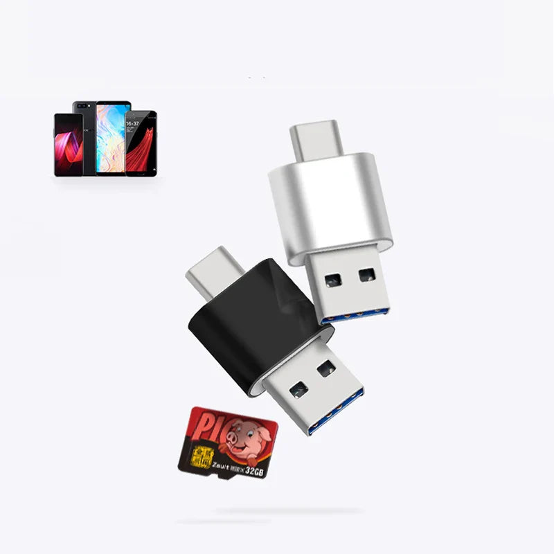 USB 2.0 Type-C Card Reader – SD, TF, MicroSD OTG Adapter for Huawei, Xiaomi, Android Phones & PC