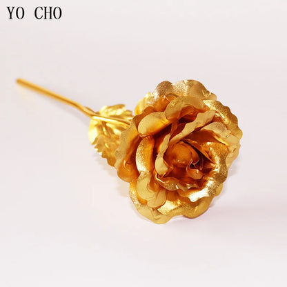 24K Foil Plated Rose Gold Rose — Valentine’s Day & Wedding Forever Love Decorative Gift