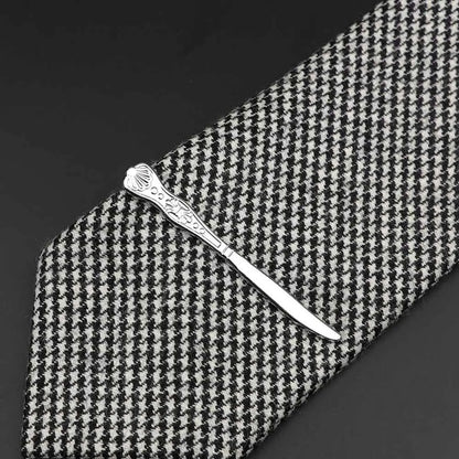 Men’s Stainless Steel Tie Clip - Car Airplane Fork Spoon Shape Necktie Pin Gift Accessory