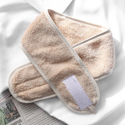 Women Soft Coral Fleece Toweling Hairband – Adjustable Makeup & Bath Headband for Washing Face, Spa & Facial Hair Holder Accessory