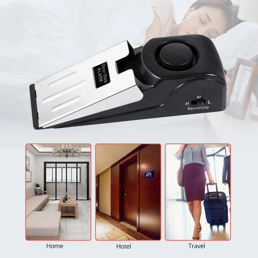 FUERS Wireless Door Stop Alarm: 125dB Loud Home Security & Anti-Theft Door Block System