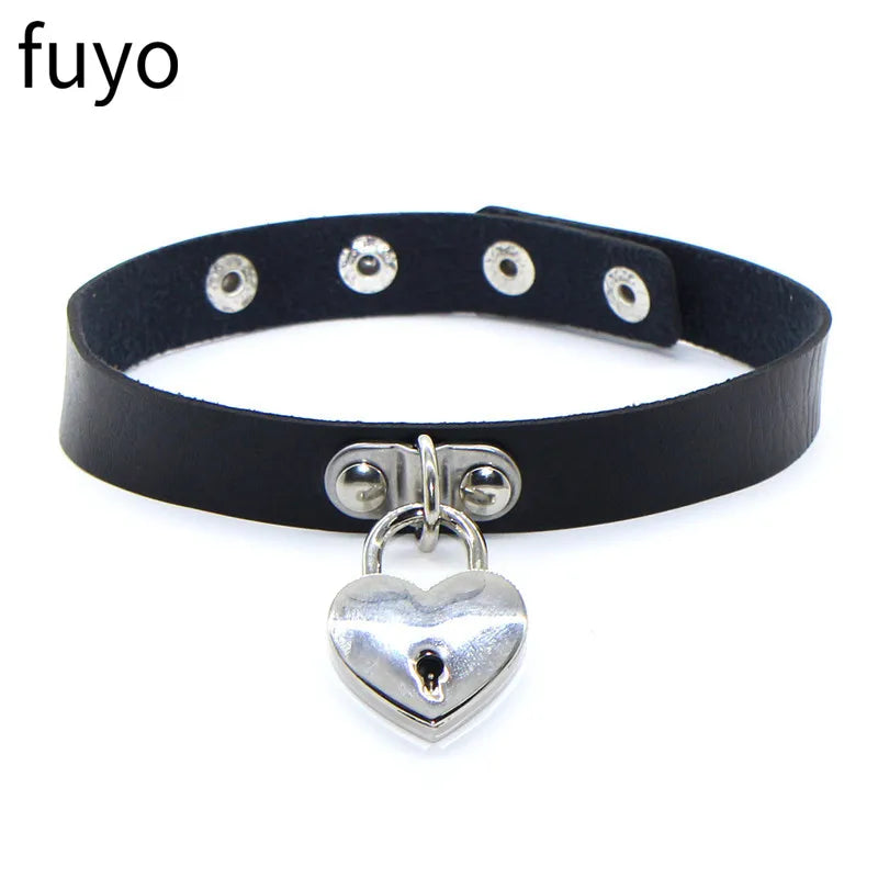Black Cross Gothic Punk PU Leather Choker – Rock Necklace Jewelry for Women and Men