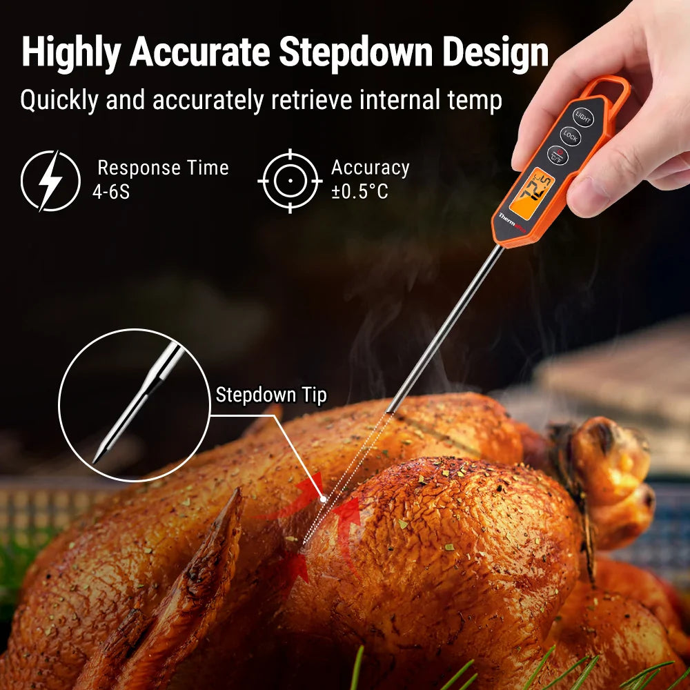 ThermoPro TP01H Digital BBQ Meat Thermometer – Instant Read Kitchen Cooking & Oven Thermometer with Backlight LCD Display for Precise Temperature Control