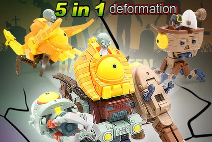 5-in-1 Plants vs Zombies Boss Robot Action Figure Set – PVC Educational Toy Gift for Kids