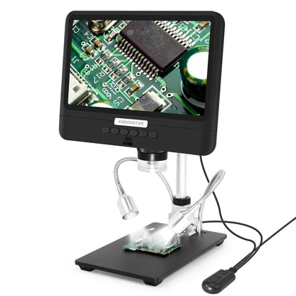 Andonstar AD208 Digital Microscope – 8.5" Adjustable LCD, 1080P HD, Black, Soldering Tool