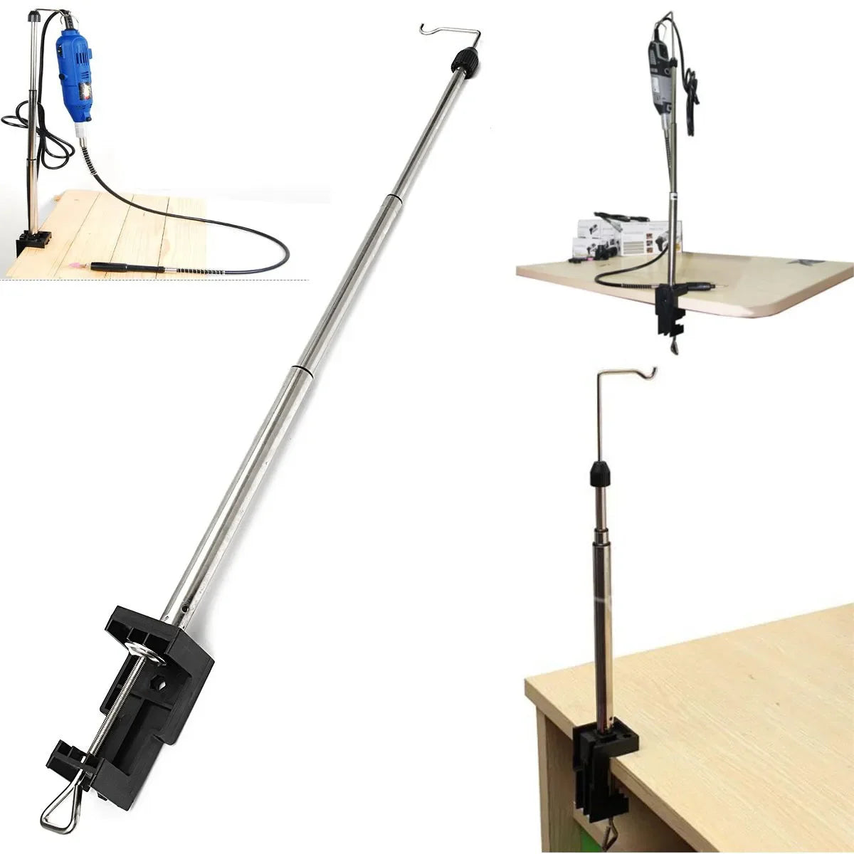 NEWONE Clamp-On Flex Shaft Rotary Grinder Stand – Holder & Hanger for Dremel Tools Accessories