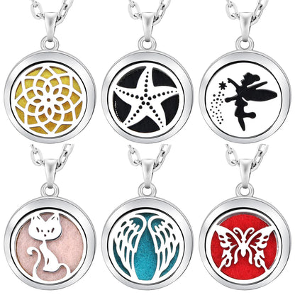 Stainless Steel Tree of Life Aromatherapy Necklace – Essential Oil Diffuser Pendant for Women