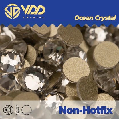 VDD Non Hot Fix Crystal Nail Art Rhinestones - 2088 Flower Flatback Gems for DIY Nail Decorations