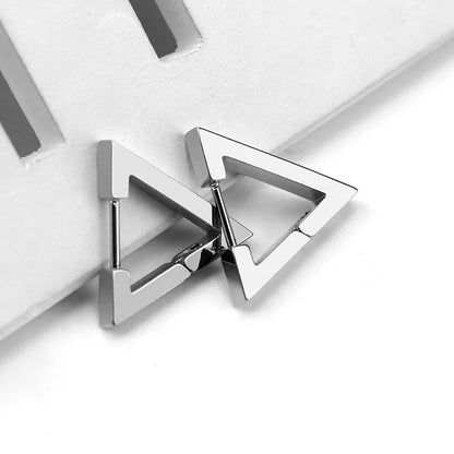 MEYRROYU Stainless Steel Mini Hoop Earrings – 3 Color Geometric Jewelry for Women & Men