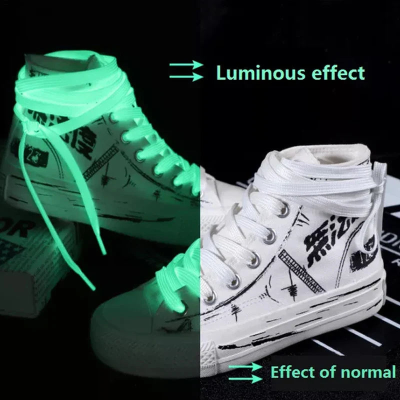 Glow-in-the-Dark Luminous Shoelaces - Reflective Night Shoestrings for Kids, Men, and Women's Sports Shoes - Enhance Visibility and Style