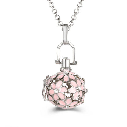 Mexico Music Ball Hollow Zircon Pendant Necklace – Vintage Perfume Aromatherapy Locket for Women