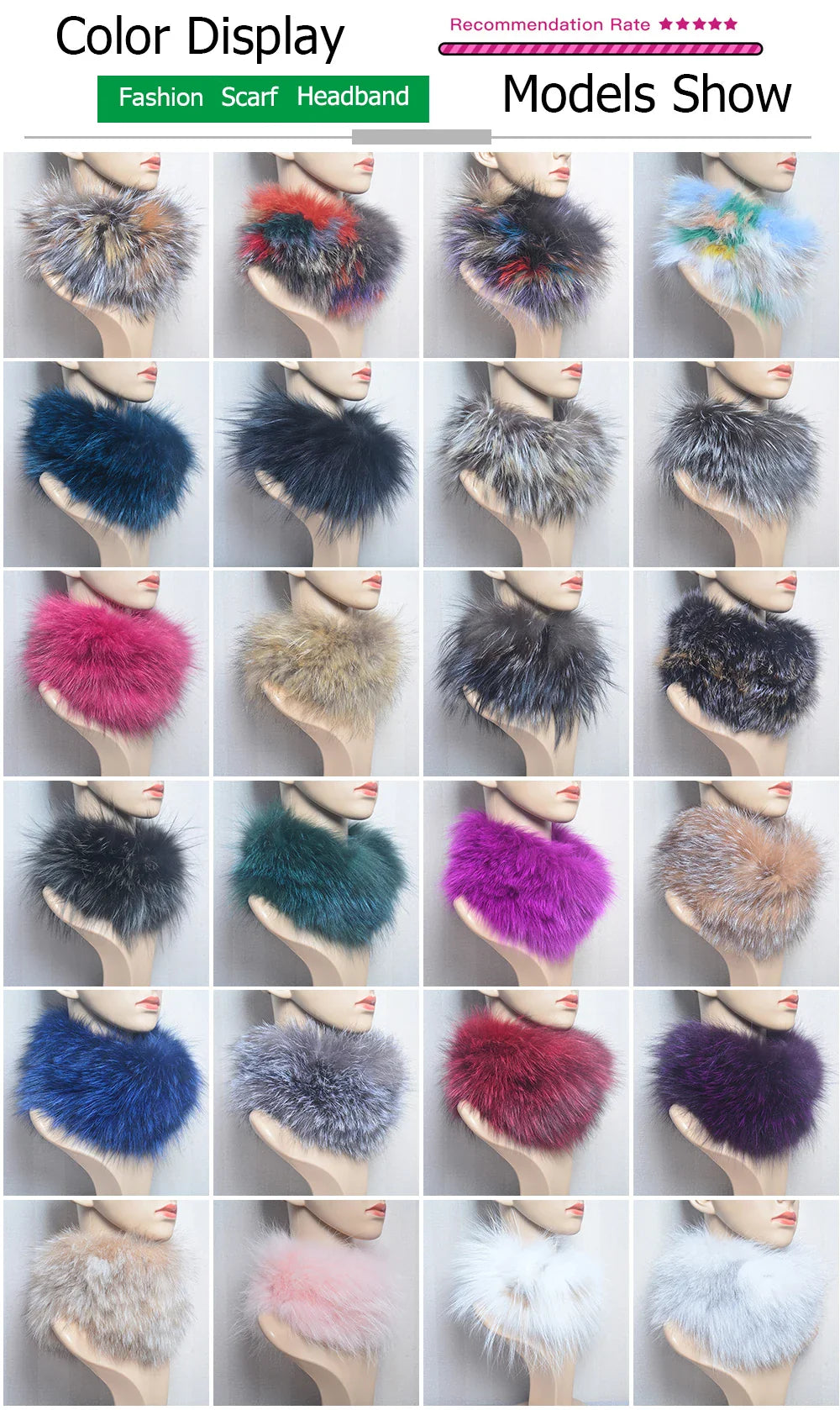 2025 Real Fox Fur Scarf and Headband – Luxury Winter Neck Warmer for Women, 100% Natural Fur, Elastic Ring Muffler