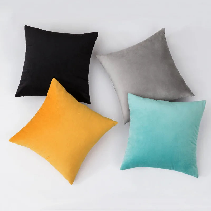Inyahome Soft Velvet Cushion Cover - Pink Grey Beige Green Decorative Pillowcase For Bedroom Sofa 30x50cm 45x45cm